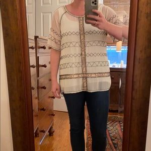 Anthropologie beaded top sz 10 worn once